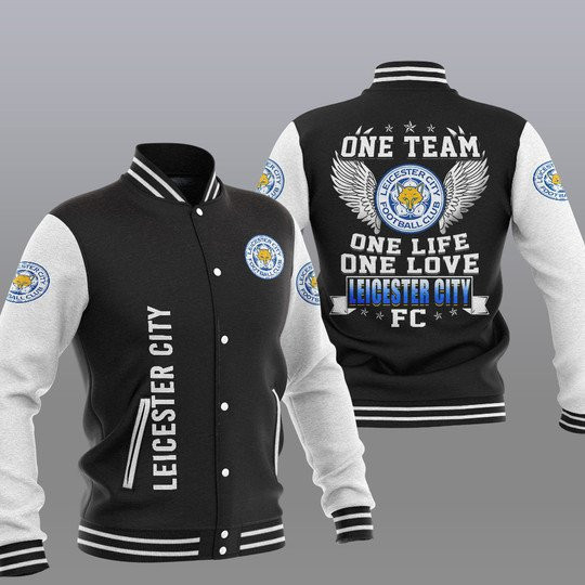 Leicester City FC Black One Team One Life One Love Baseball Jacket