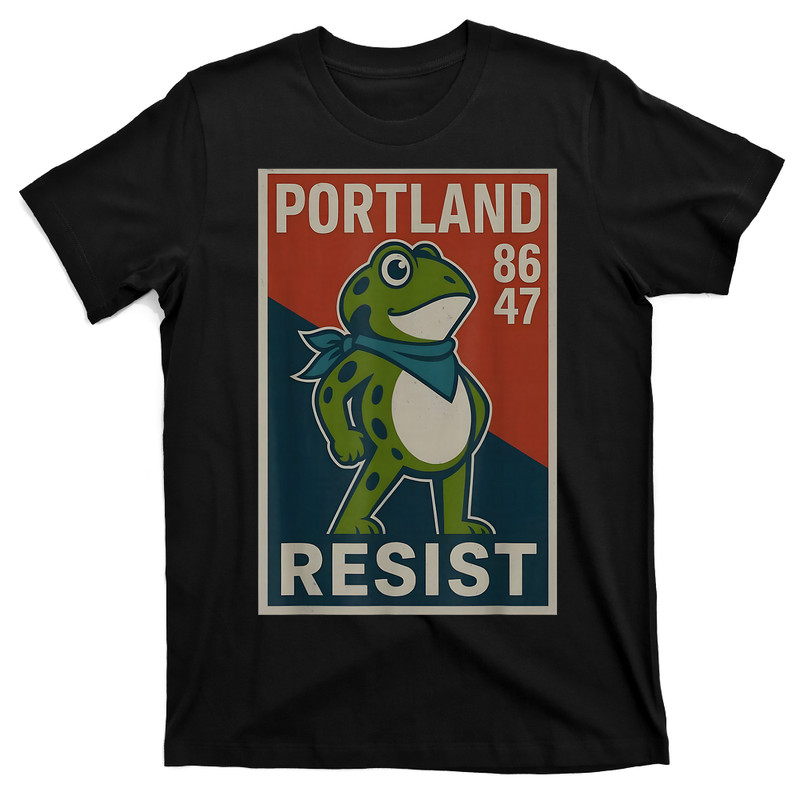 Portland Frog Kicking Crown No Kings Since 1776 T-Shirt