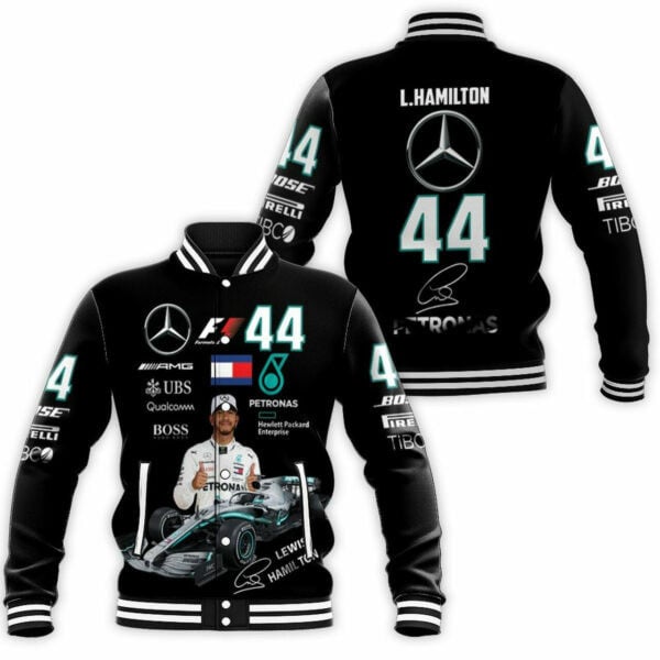 Lewis Hamilton Mercedes Signed 6k702 Gift For Fan Baseball Jacket 379