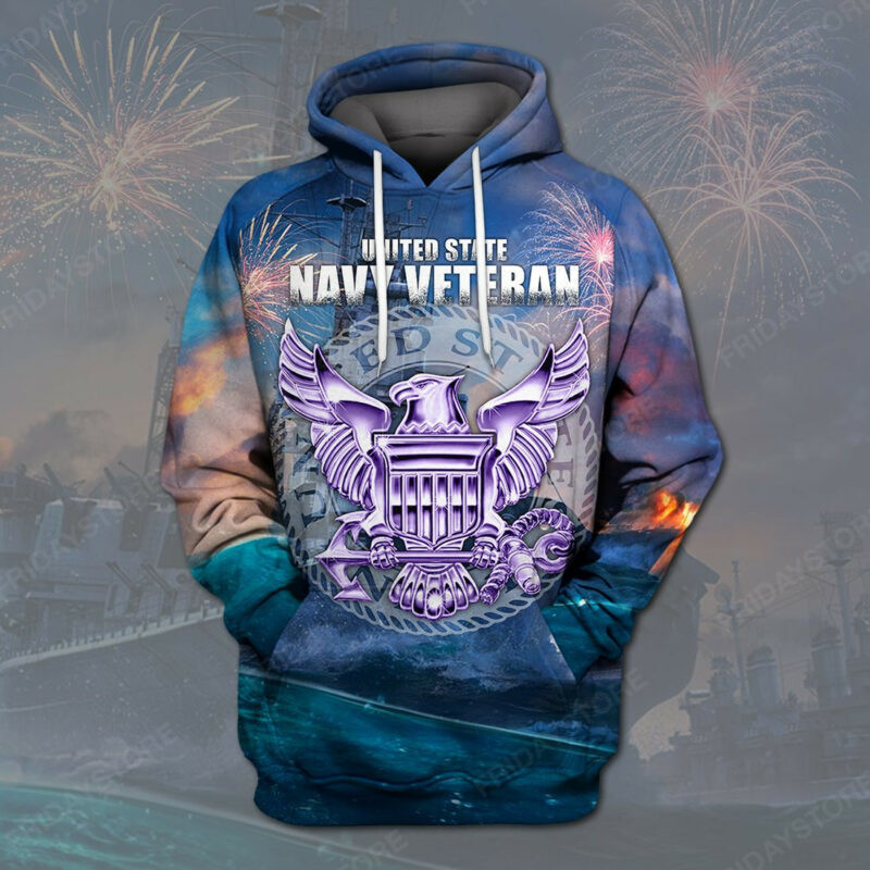 Navy Veteran T-shirt Military 3d Hoodie Zip Hoodie