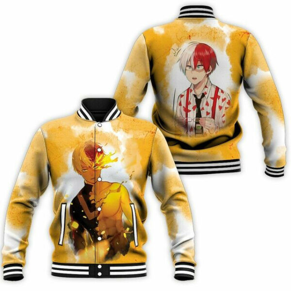 My Hero Academia Todoroki Shouto Fire 6 Packs For Japanese 6k721 Gift For Fan Baseball Jacket 272