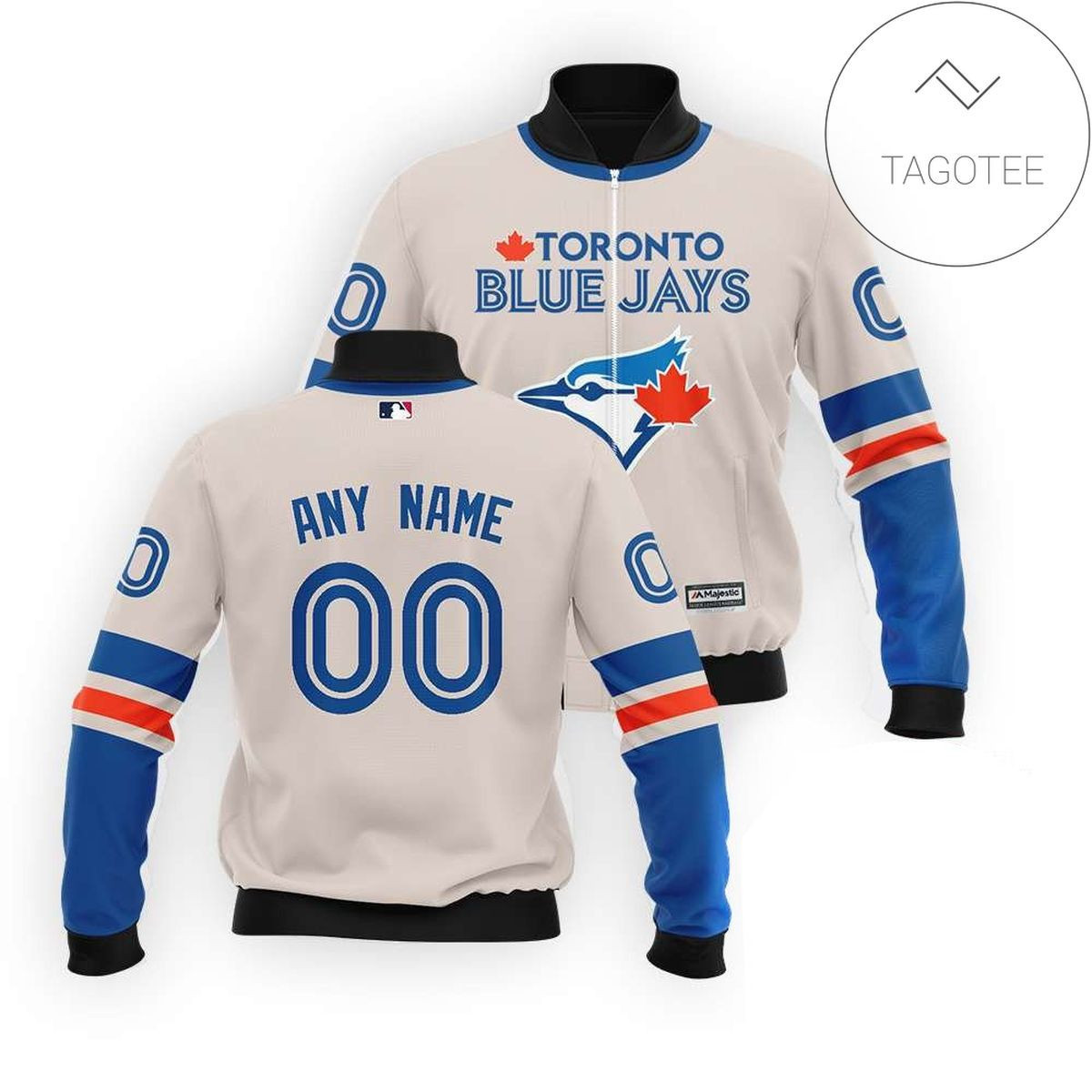 Toronto Blue Jays Custom Name Number White Bomber Jacket