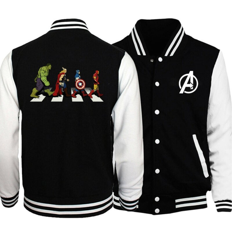 Fashion Marvel Jackets The Avengers Men Jacket Avenger Road Superhero Design Baseball Jacket Autumn Harajuku Hip Hop Streetwear