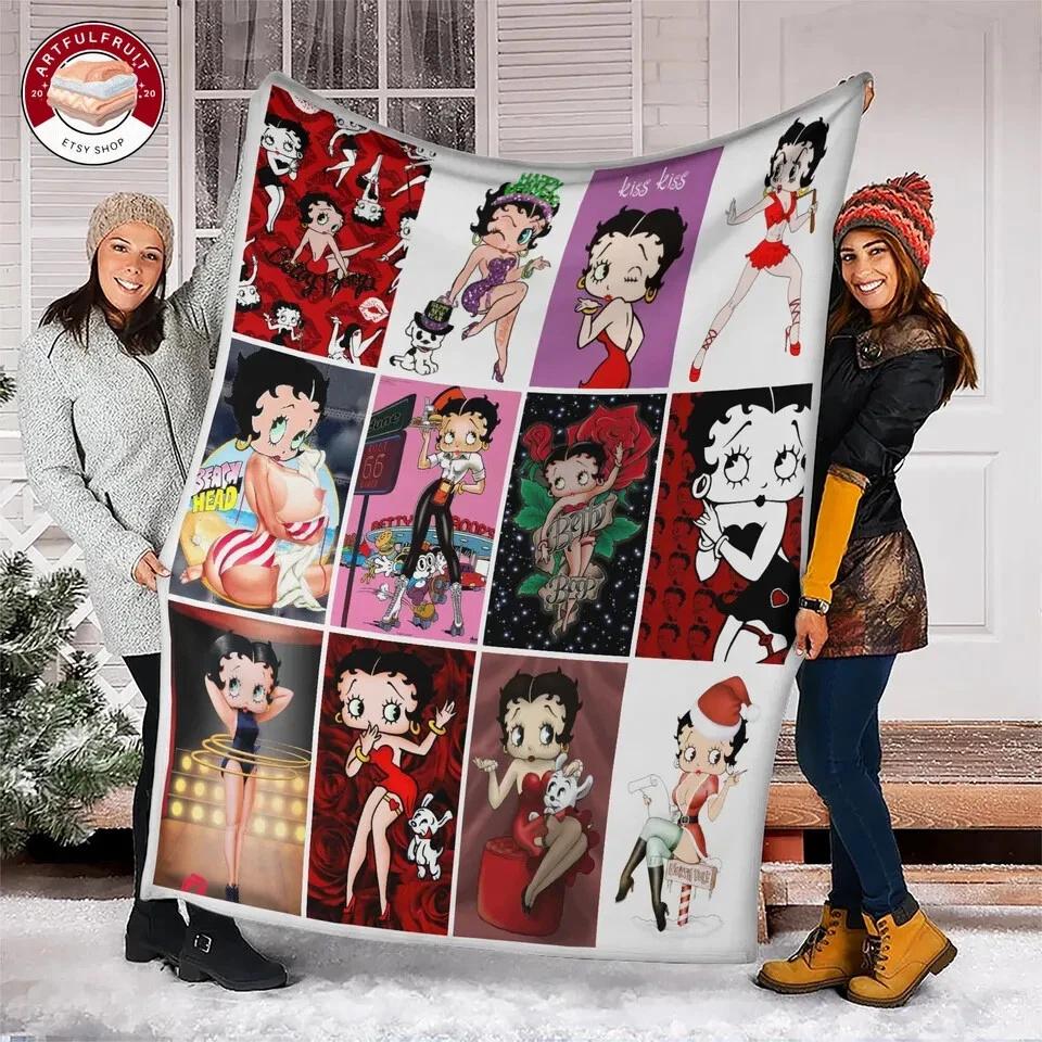Betty Boop Fleece Sherpa Blanket