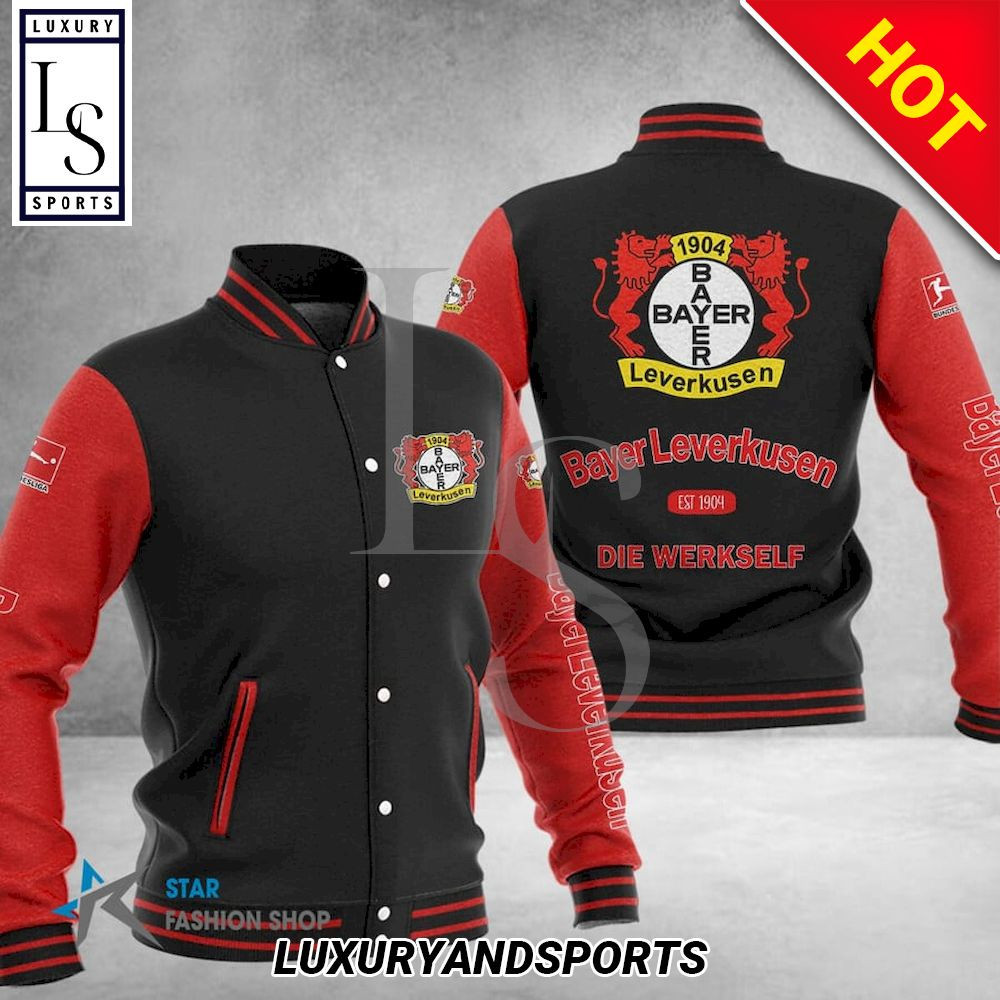 Bayer 04 Leverkusen Black Red Baseball Jacket