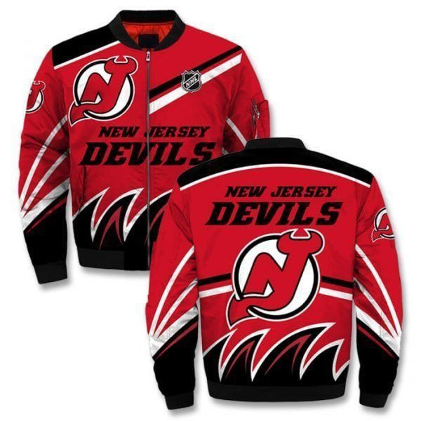 New Jersey Devils Red Bomber Jacket