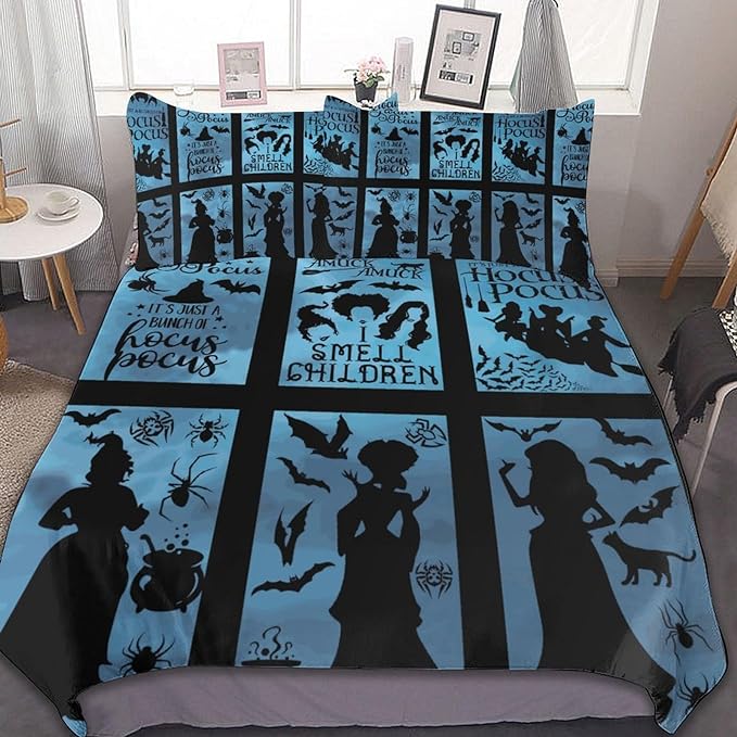 Hocus Pocus Bedding Set Amuck Amuck I Smell Children Duvet Covers Black