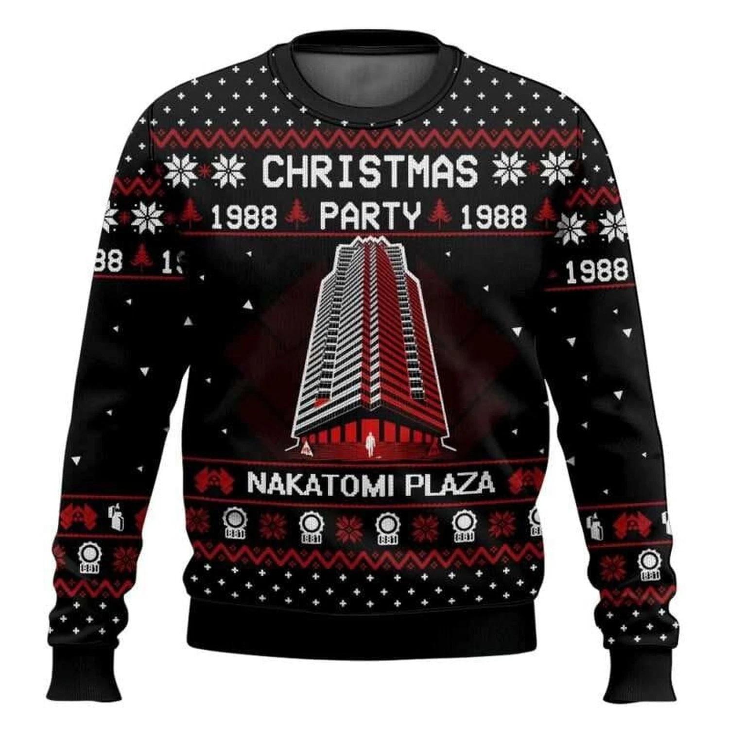 Die Hard 1988 Nakatomi Plaza Ugly Christmas Sweater