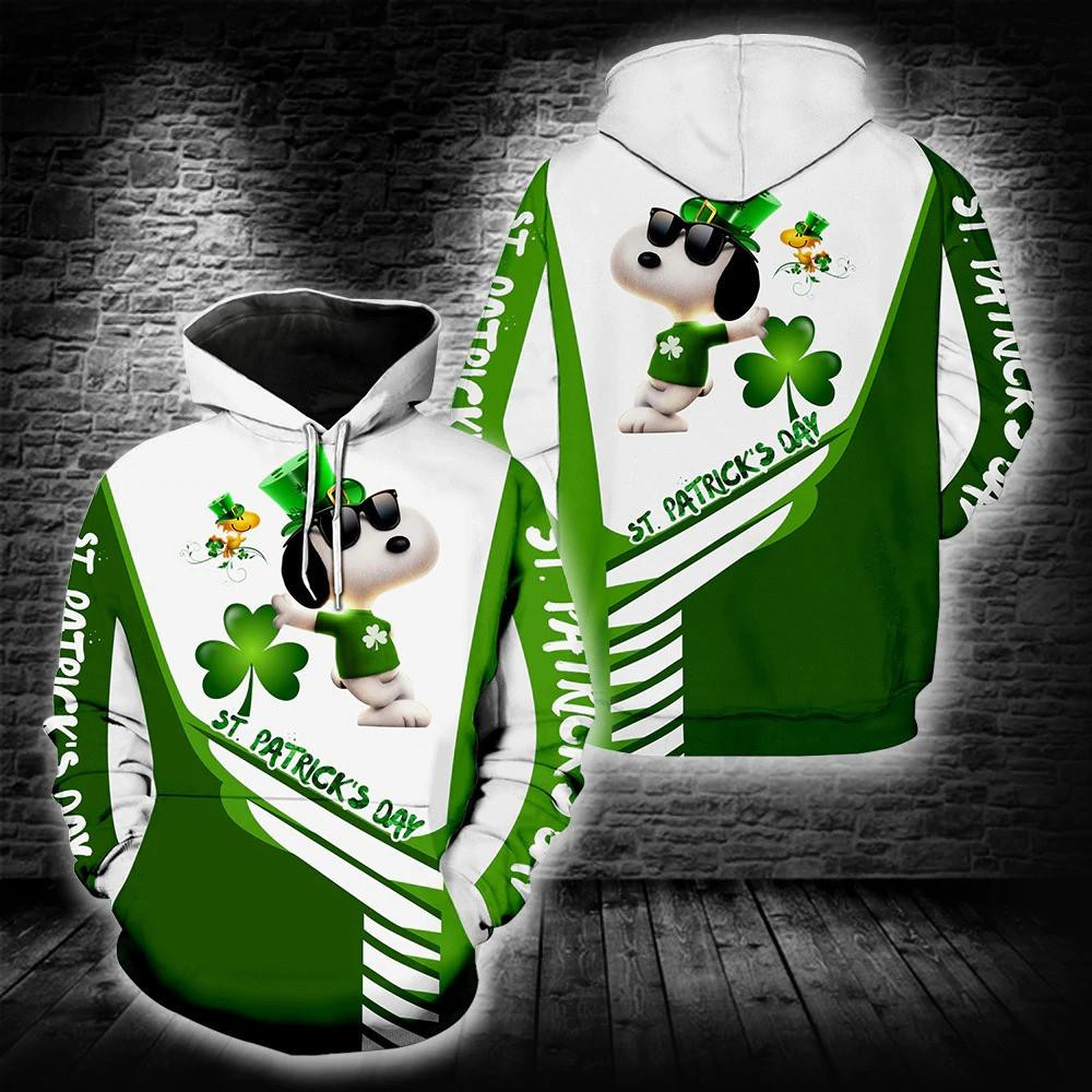 Snoopy And Woodstock Happy Saint Patrick's Day All Over Print Hoodie