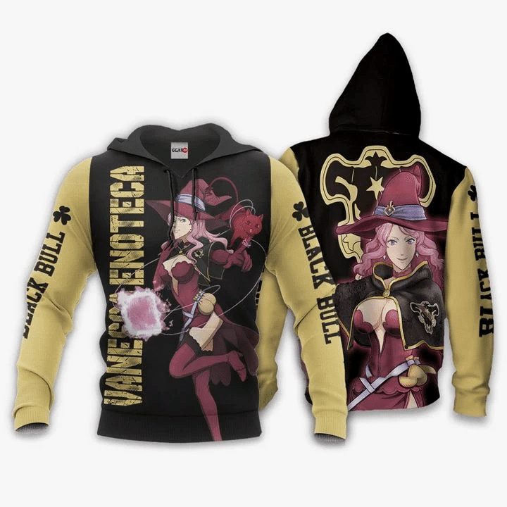 Vanessa Black Clover Black Bull  3d Hoodie Zip Hoodie