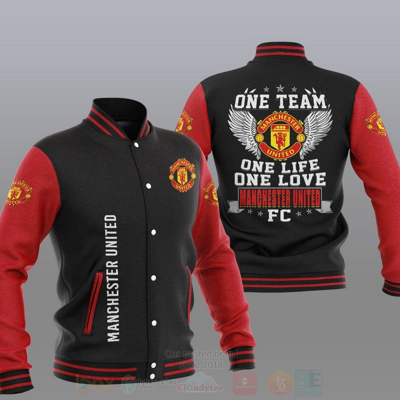 Manchester United Black Red One Team Baseball Jacket