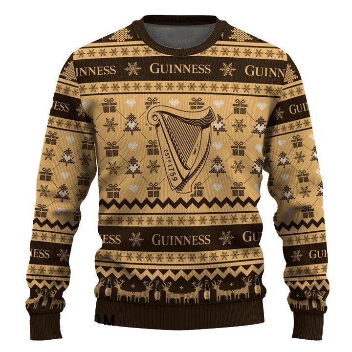 Guinness Snowing Ugly Christmas Sweater