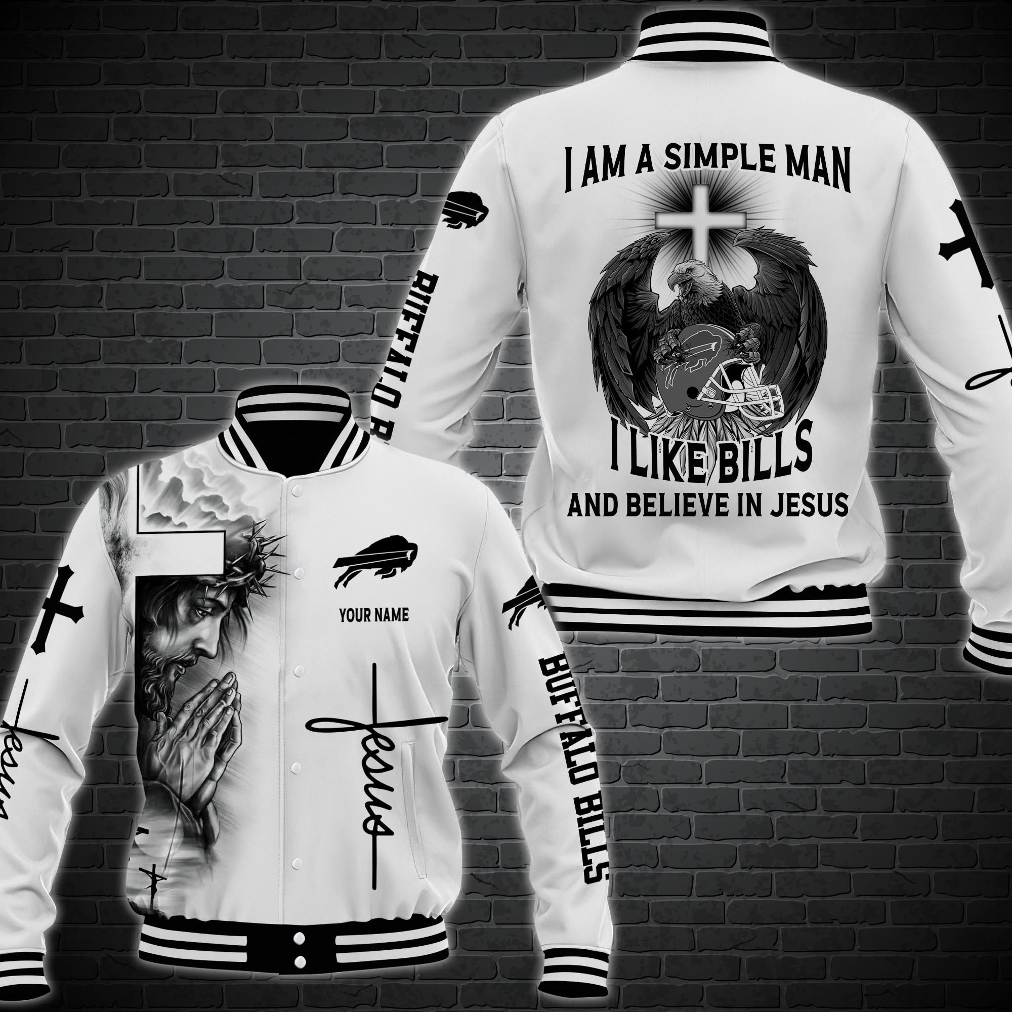 Buffalo Bills Personalized Baseball Jacket 61