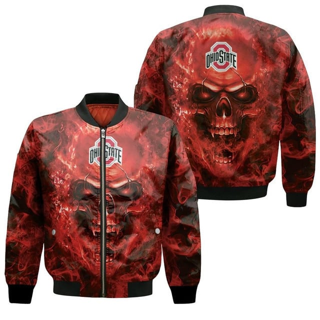 Ohio State Buckeyes Skull Bomber Jacket