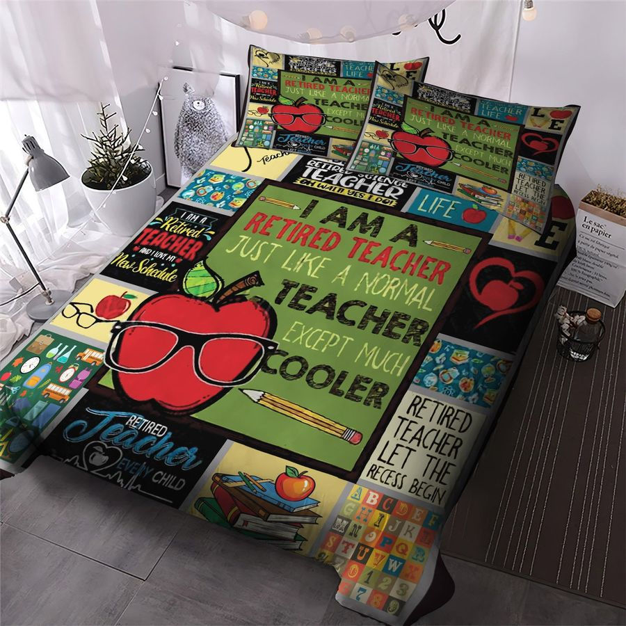 Teacher Bedding Set I Am A Retired Teacher Duvet Covers