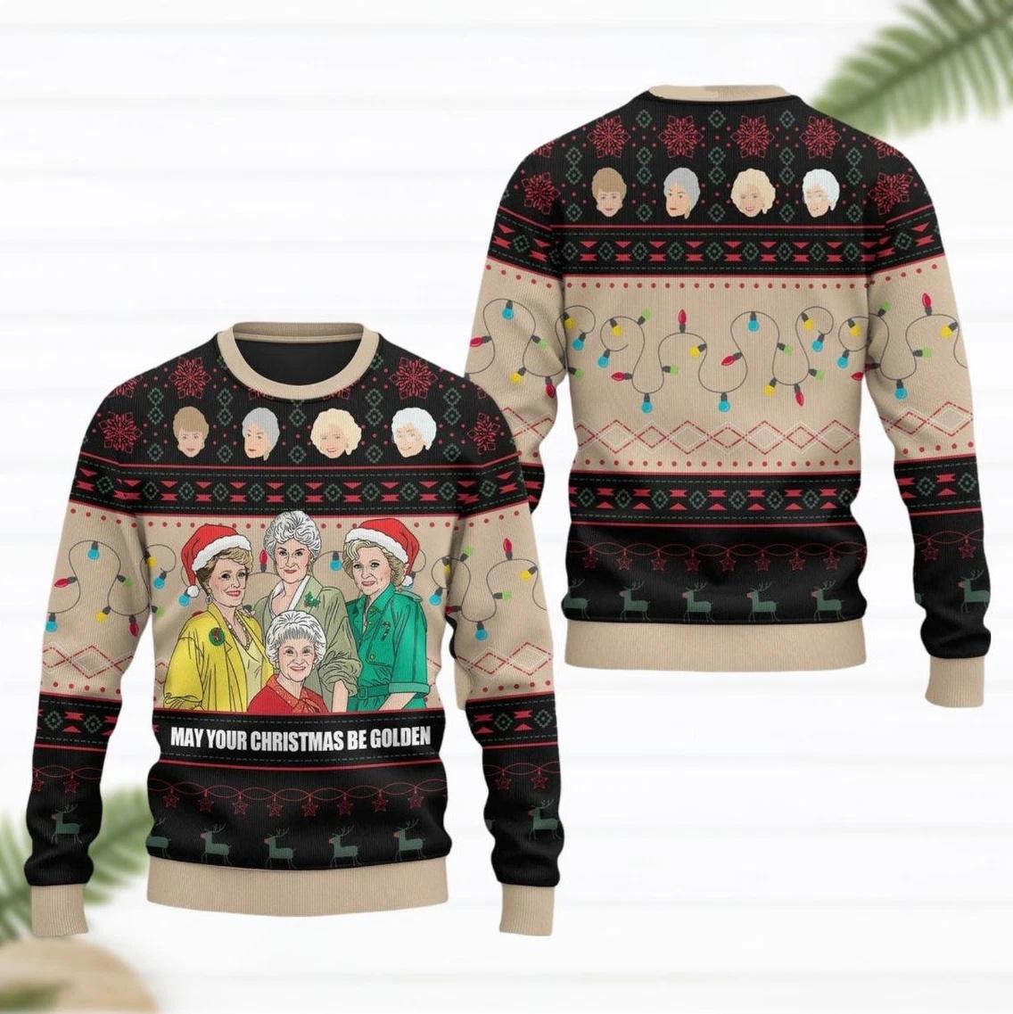 The Golden Girls May Your Christmas Be Golden Ugly Christmas Sweater
