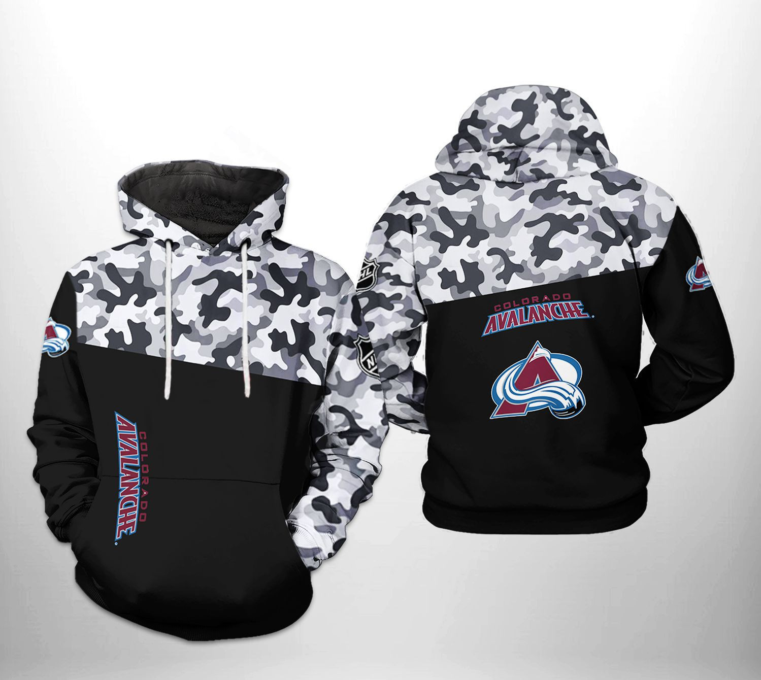 Colorado Avalanche Camo Veteran 3D All Over Print Hoodie & Zip Hoodie