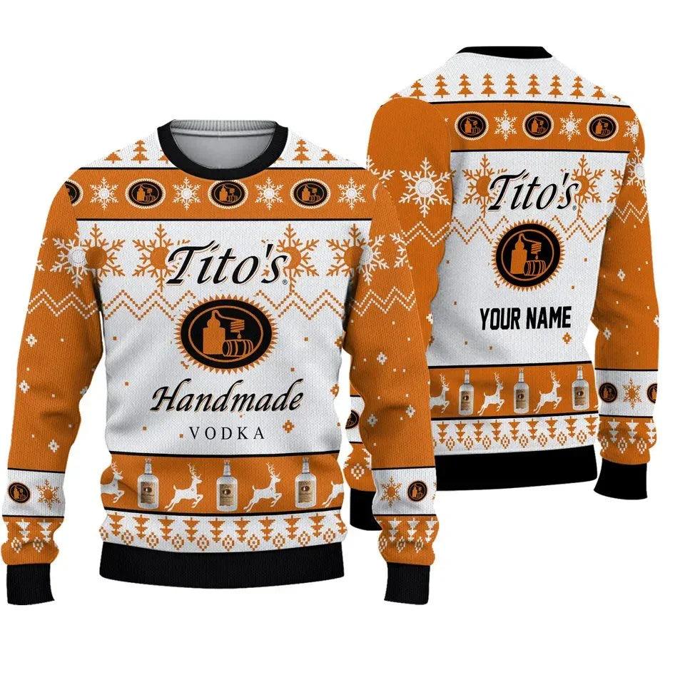 Personalized Tito’s Handmade Vodka Ugly Christmas Sweater