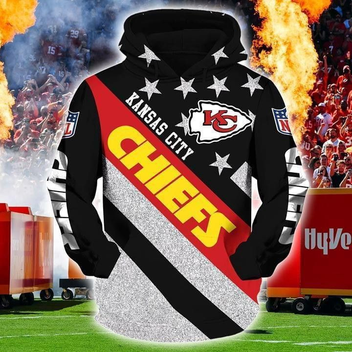 Kansas City Chiefs Glitter 3D All Over Print Hoodie & Zip Hoodie