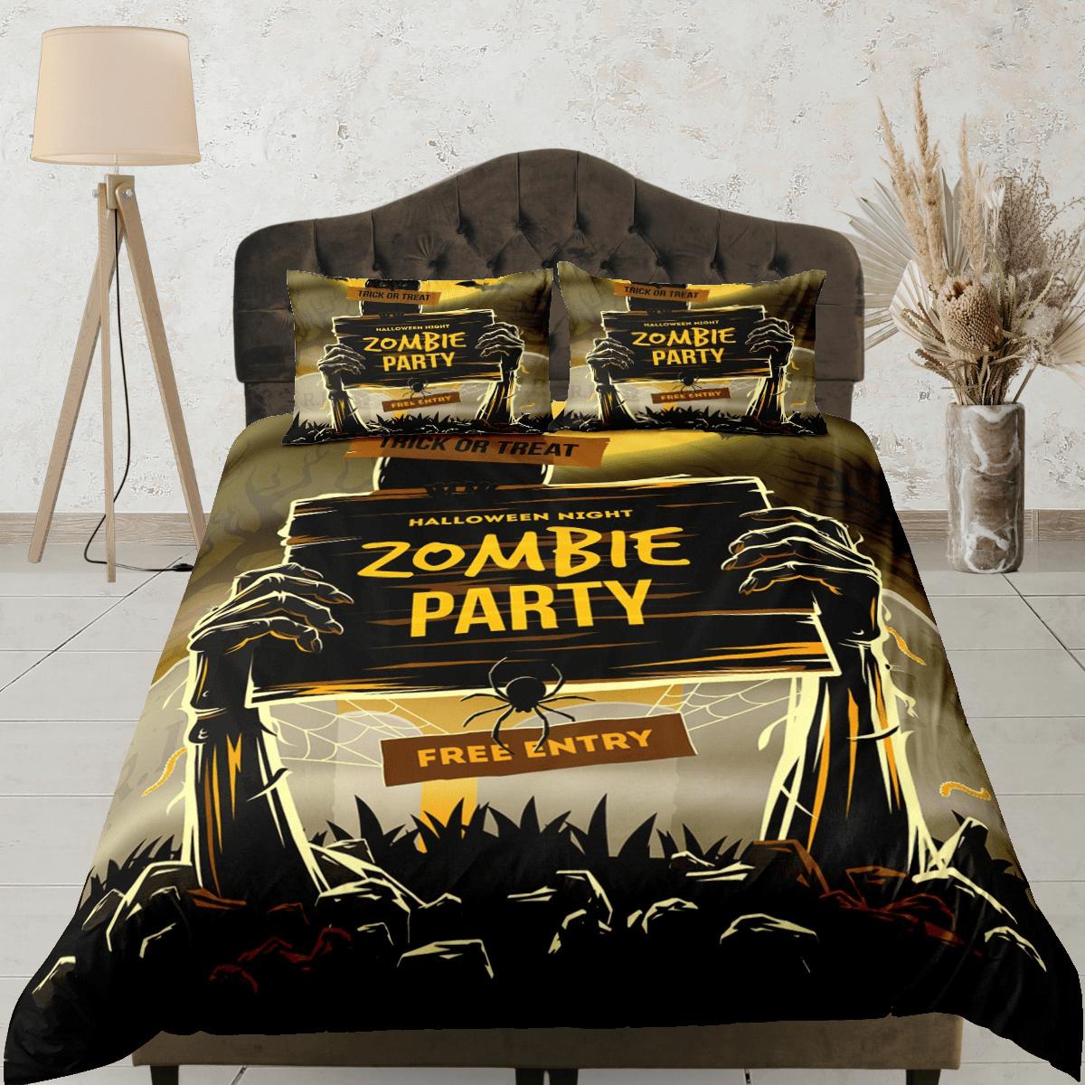 Halloween Bedding Set Halloween Night Zombie Party Free Entry Duvet Covers