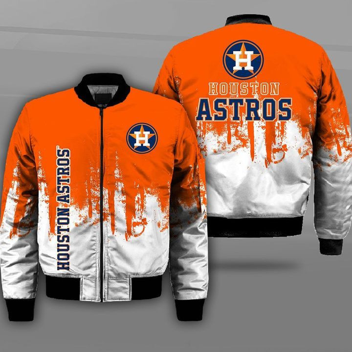 Houston Astros Orange White Bomber Jacket