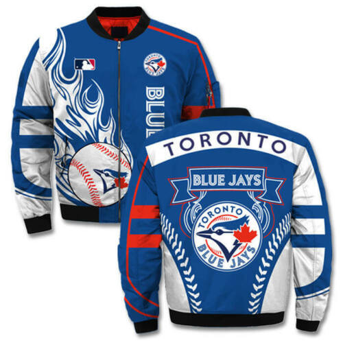 Toronto Blue Jays Blue White Bomber Jacket