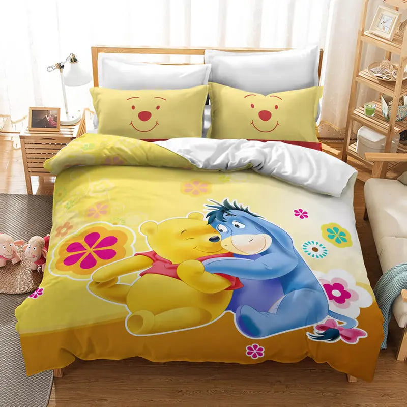 WTP Bedding Set DN Pooh And Eeyore With Flowers Duvet Covers