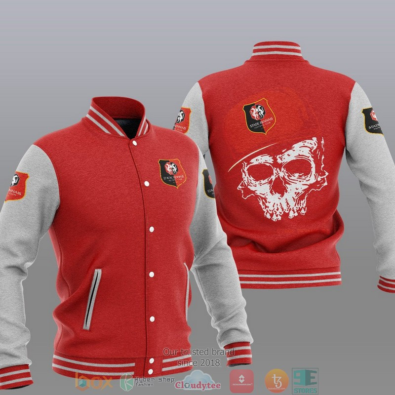 Stade Rennais FC Skull Red White Baseball Jacket