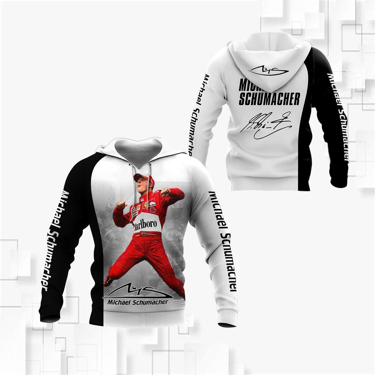 Michael Schumacher Signature All Over Print Hoodie, Zip Hoodie 401