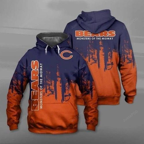 Chicago Bears 3D All Over Print Hoodie & Zip Hoodie