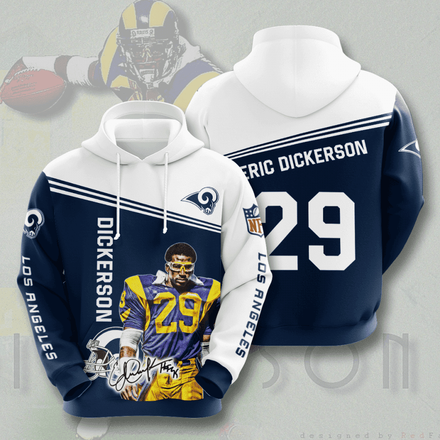 Los Angeles Rams Eric Dickerson 29 3D All Over Print Hoodie & Zip Hoodie