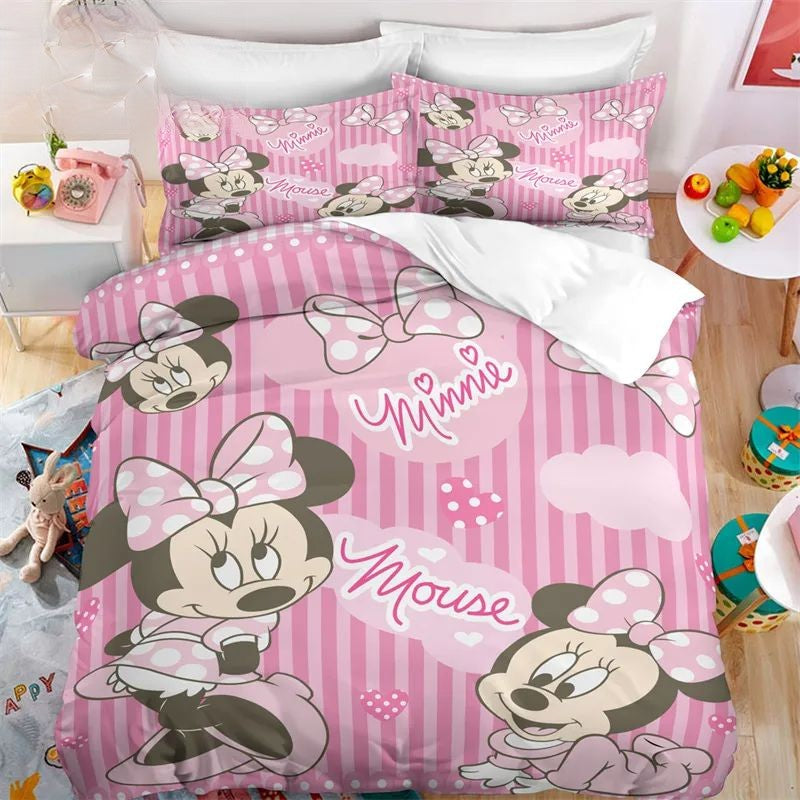 Minnie Bedding Set DN Minnie Baby Stripes Pattern Duvet Covers