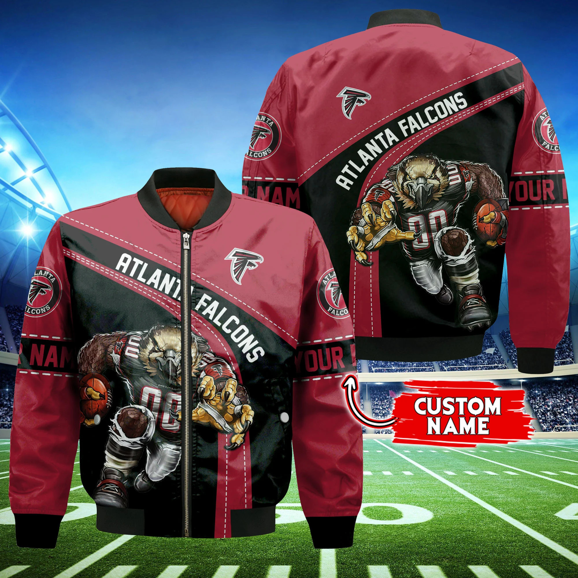 Atlanta Falcons Personalized Thick Bomber Jacket CS109