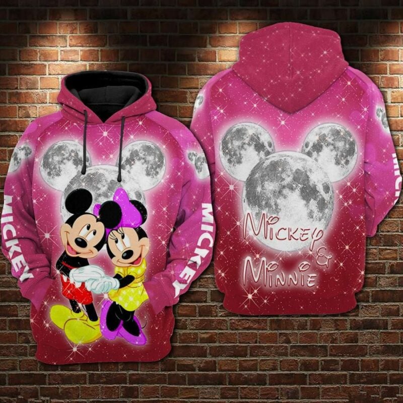Mickey And Minnie Movies Over Print 3d Hoodie Zip Hoodie