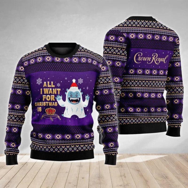 Crown Royal Yeti Ugly Christmas Sweater