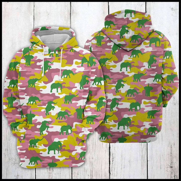 Elephant Camo 3D All Over Print Hoodie & Zip Hoodie