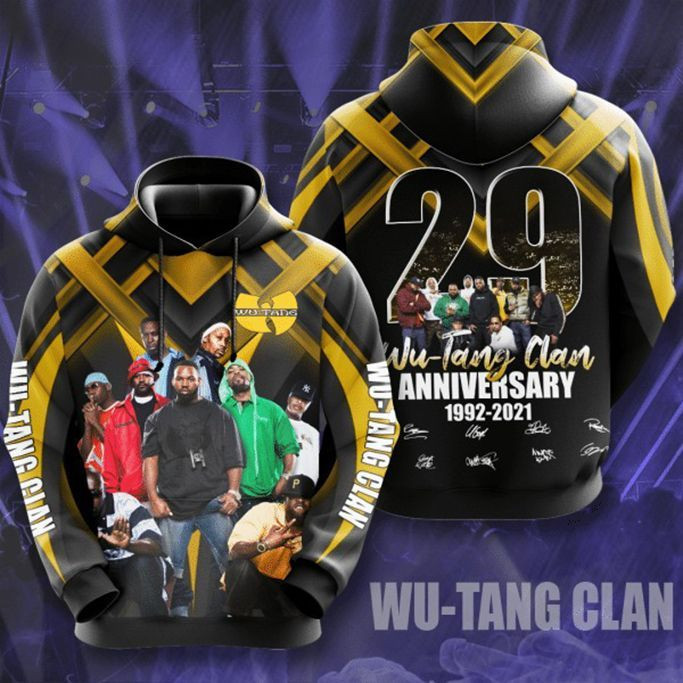 Wu-tang Clan 29th Anniversary 1992 2021 Signature Design Gift For Fan Custom 3d Hoodie All Over Printed Hoodie