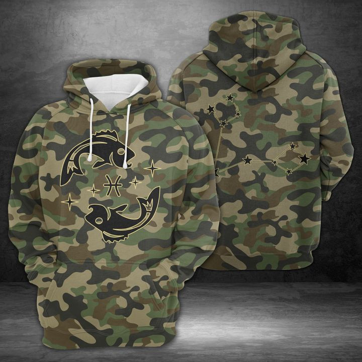 Pisces Horoscope Camo 3D All Over Print Hoodie & Zip Hoodie