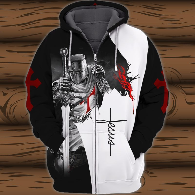 Knight Of Jesus Warrior  3d Hoodie Zip Hoodie