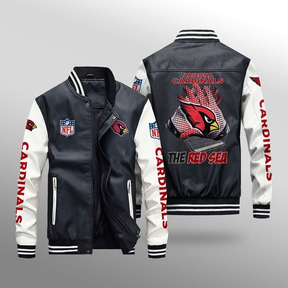 Arizona Cardinals Leather Bomber Jacket BG52