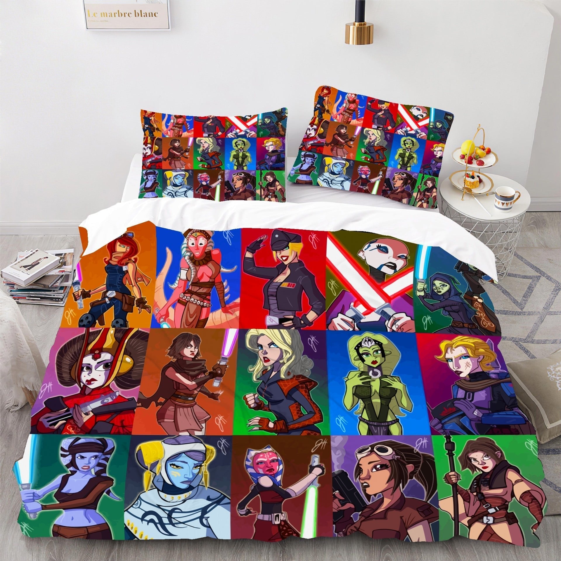 SW Bedding Set SW Cartoon Female Characters Duvet Covers