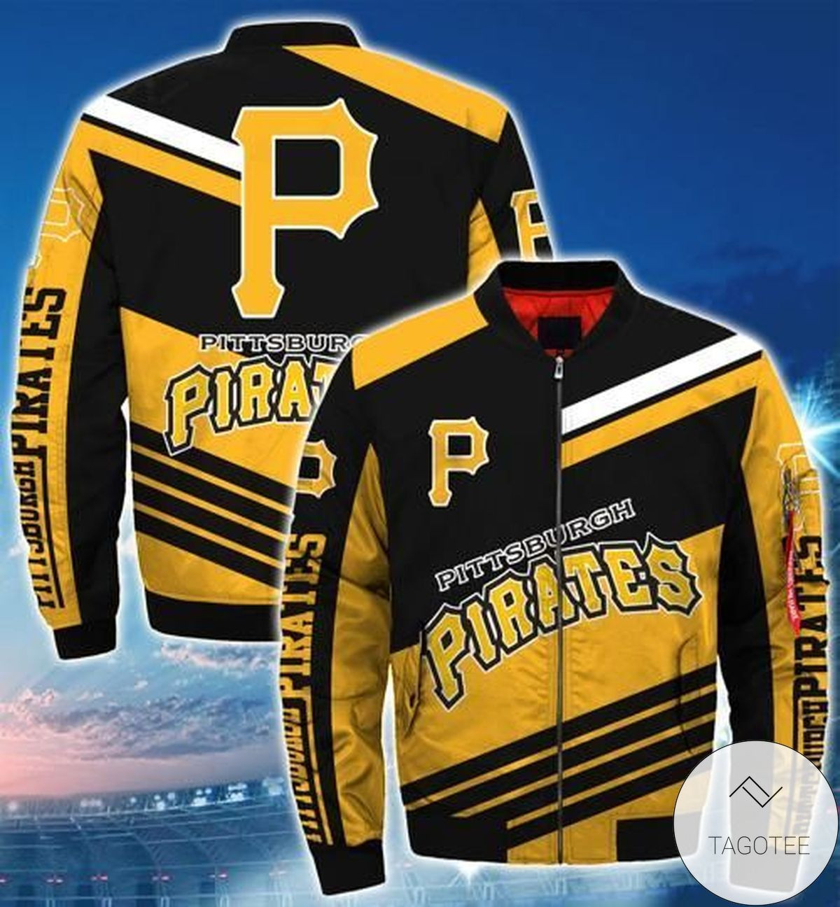 Pittsburgh Pirates Yellow Stripes Bomber Jacket