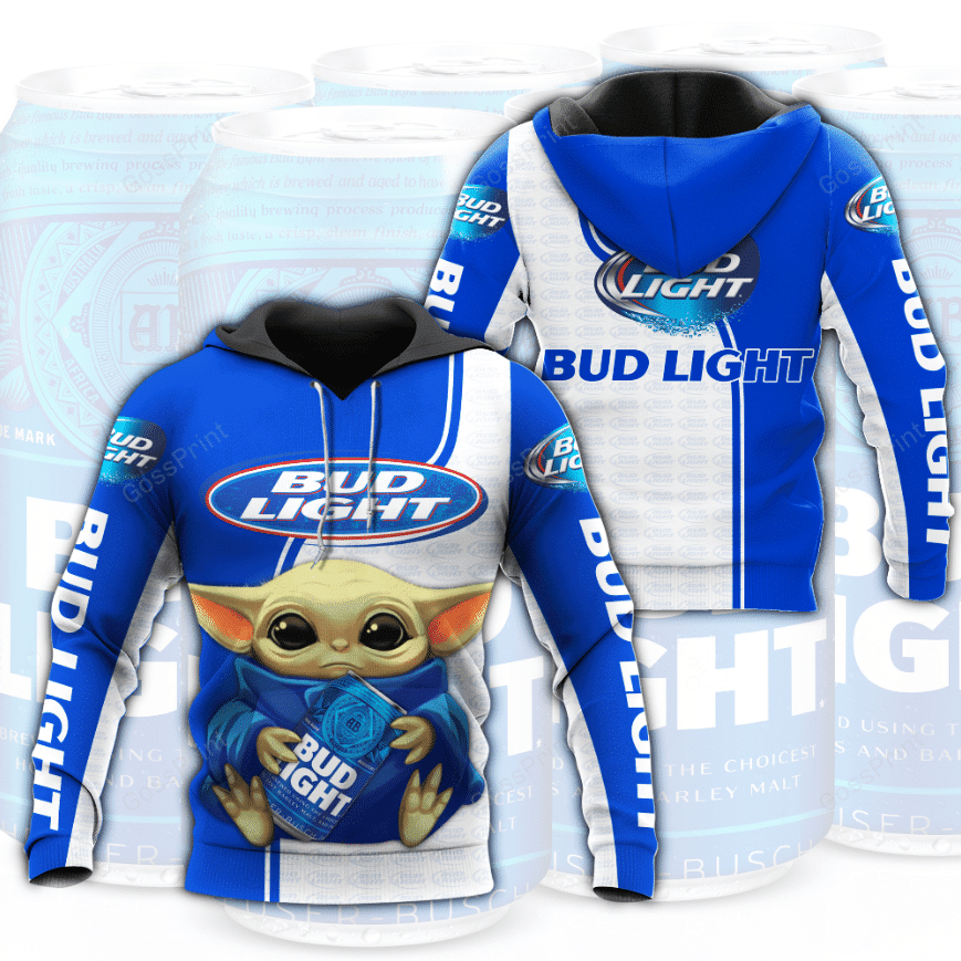 Baby Yoda Bud Light Aop Hoodie