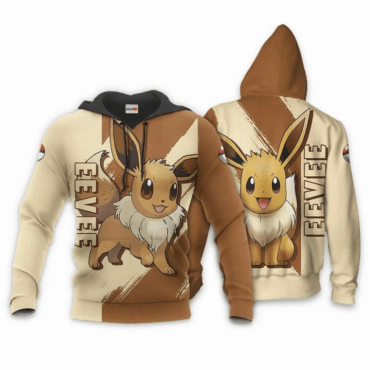 Pokemon Eevee 3d Hoodie Zip Hoodie