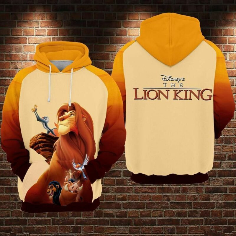 The Lion King Over Print 3d Hoodie Zip Hoodie