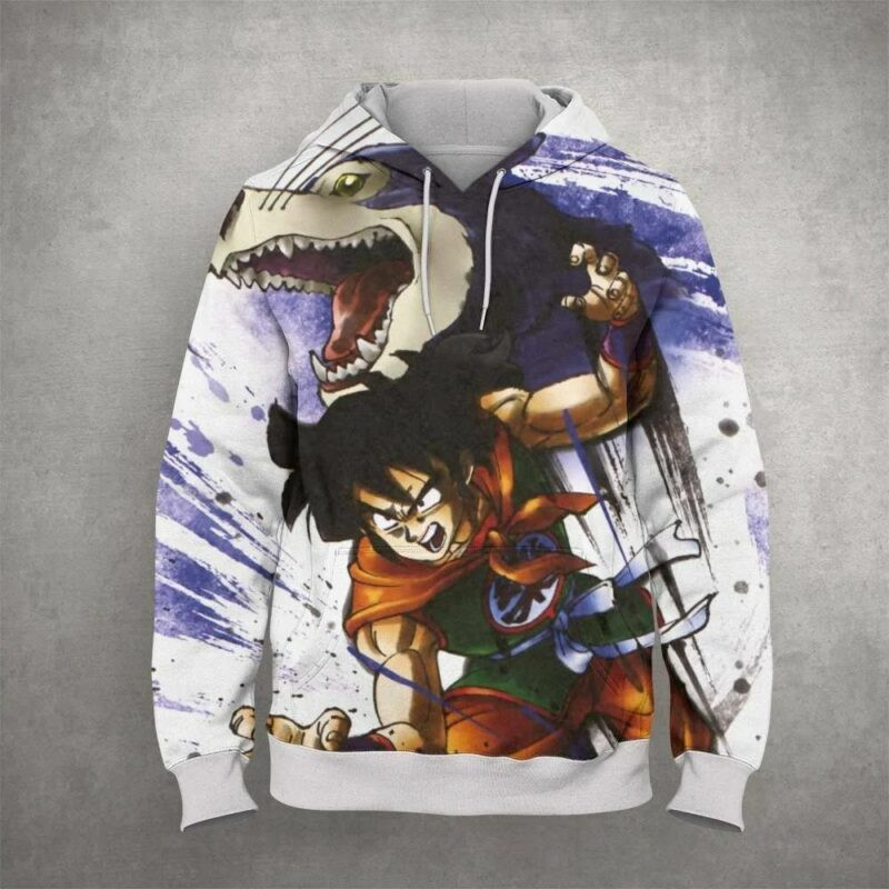 Dinosaur Goku Cartoon Dragon Ball Over Print 3d Hoodie Zip Hoodie