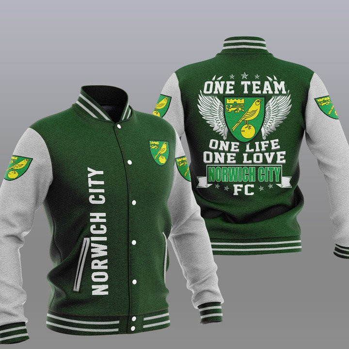 Norwich City FC Green One Team Baseball Jacket
