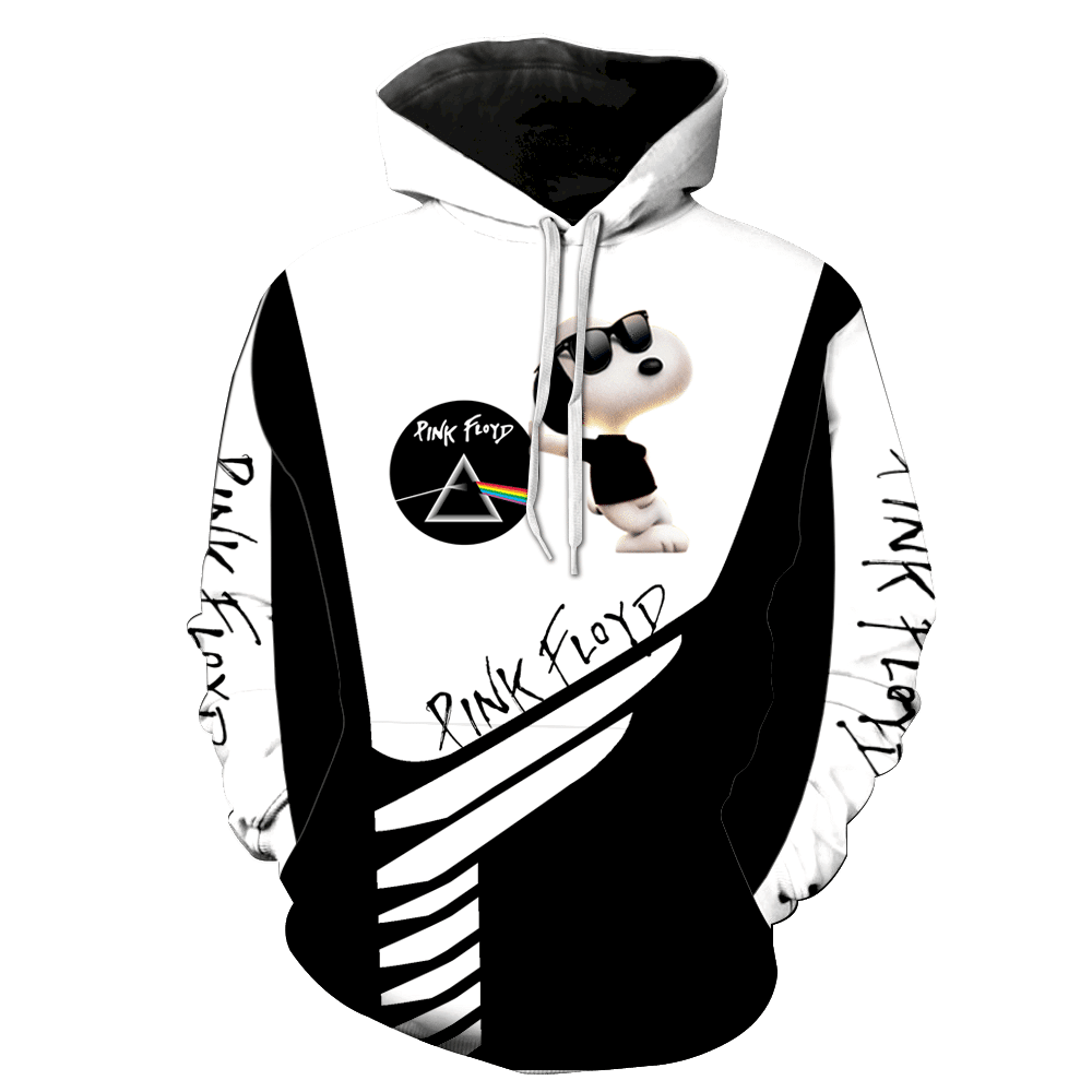 Snoopy The Peanuts, Vintage Snoopy Pink Floyd Music Band Aop Hoodie