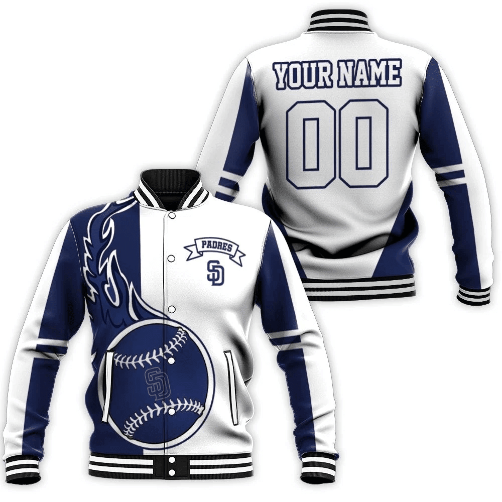 San Diego Padres Custom Name Number Baseball Jacket V6