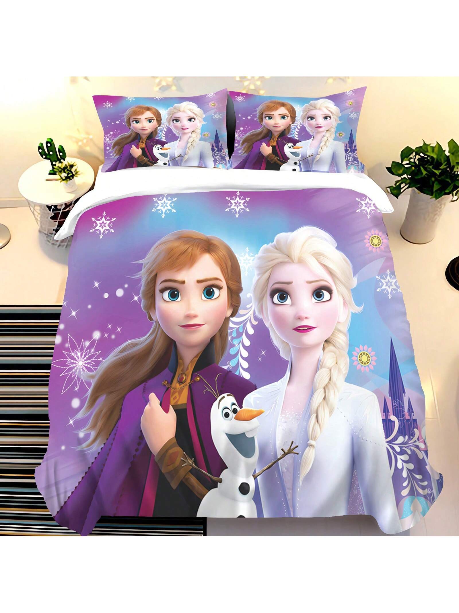 Frozen Bedding Set Sisters Elsa And Anna Graphic Duvet Covers